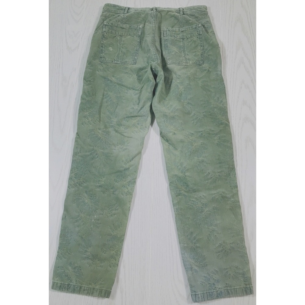 Anthropologie Utility Pants Women's 29 Green Floral The Wanderer Mid Rise Y2K